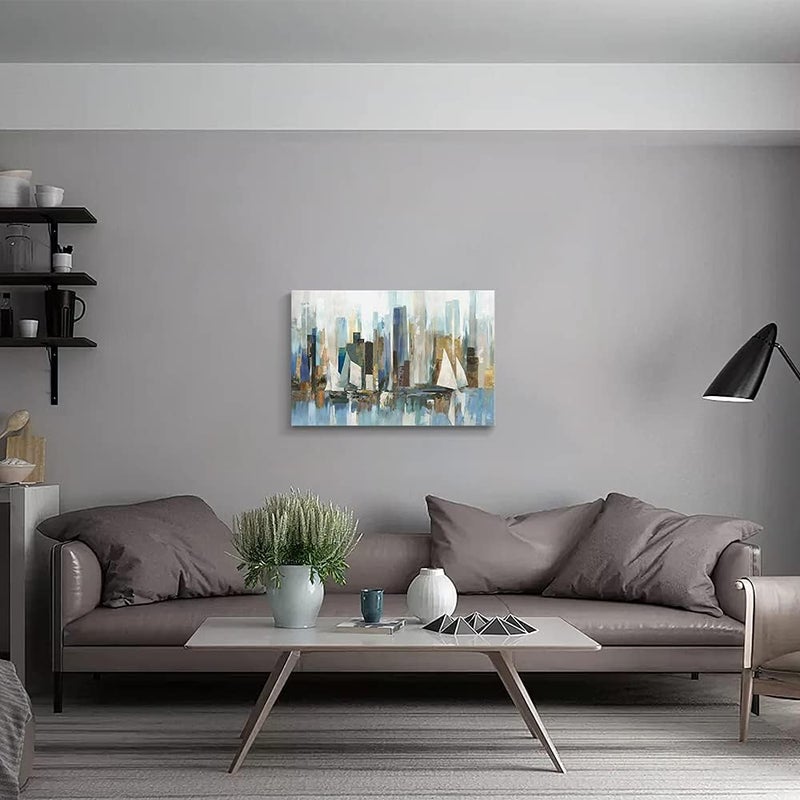 gaosoul Abstract New York Cityscape Canvas Wall Art - Image 4