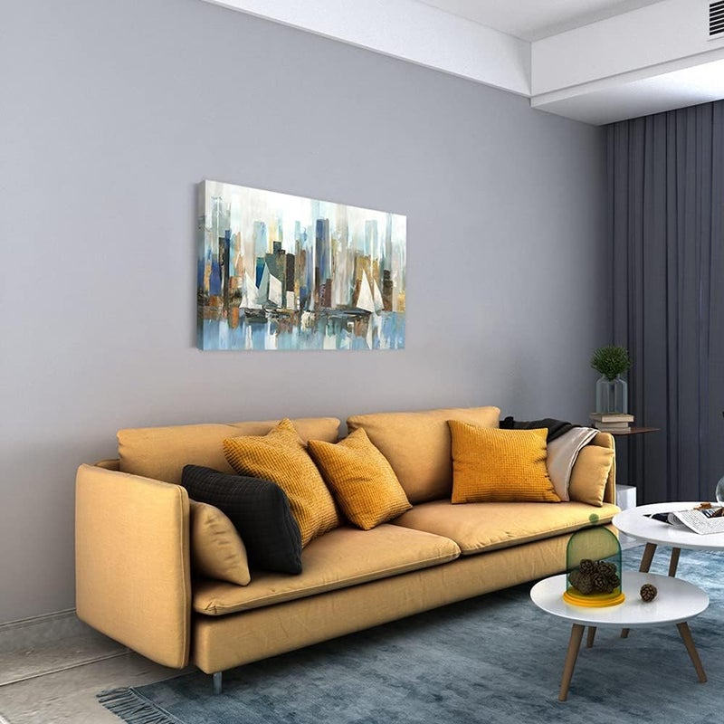 gaosoul Abstract New York Cityscape Canvas Wall Art - Image 5