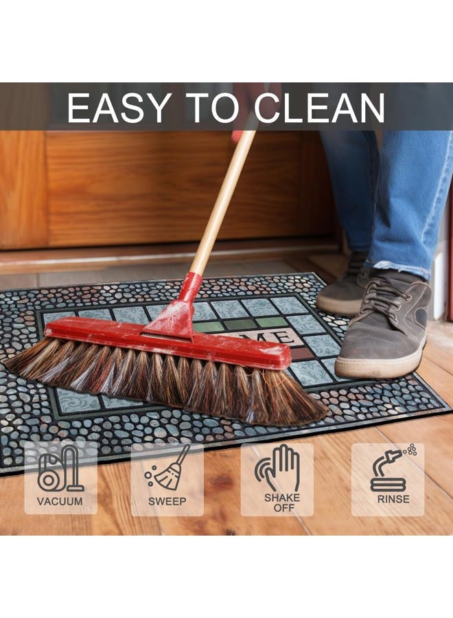 CHICHIC Entrance Door Mat Entry Way Doormat Front Door Rug Outdoor Heavy Duty Welcome Mat, Non Slip Rubber Back Low Profile for Garage, Patio, High Traffic Area, Large 24 x 36 Inch (Rectangle Style A) - Image 5