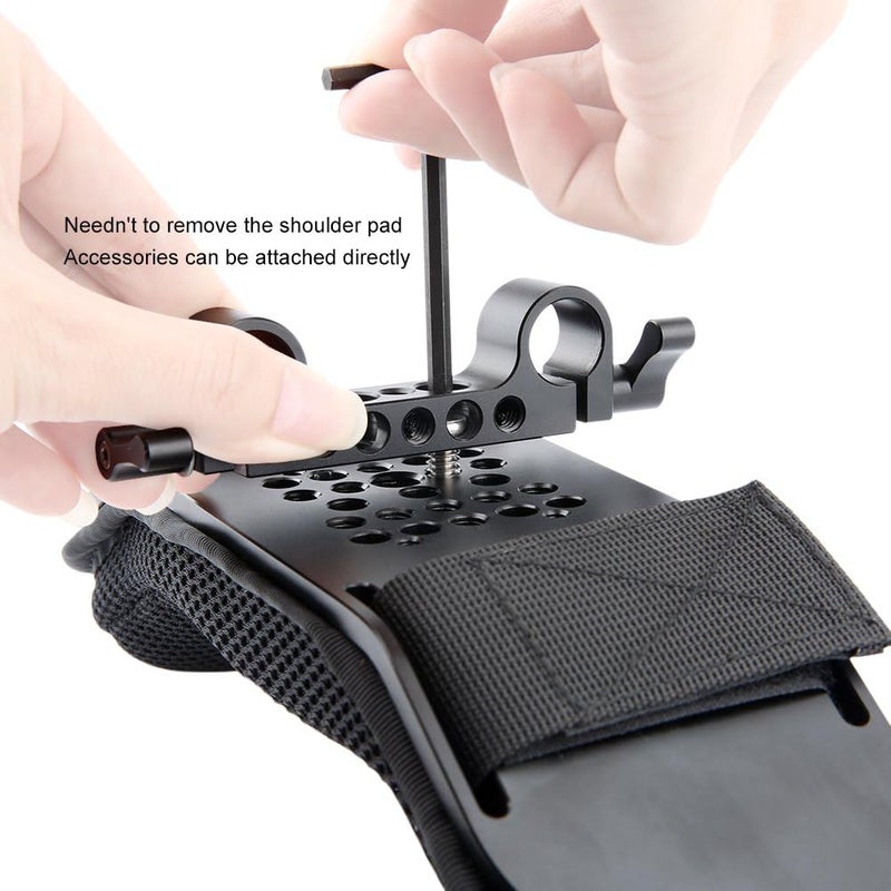 NICEYRIG Steady Shoulder Mount/Shoulder Pad for Video Camcorder Camera DV/DC 15mm Rod Rail Support System DSLR Rig (15mm Railblock) - Image 2
