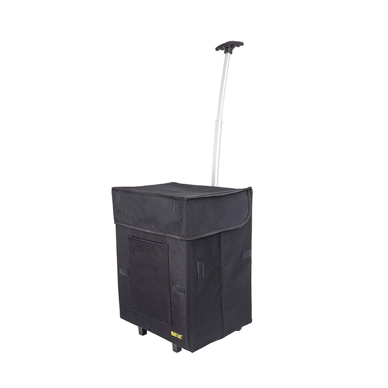 dbest products dbest products Bigger Smart Cart Black Collapsible Rolling Utility Cart Basket Grocery Shopping Teacher Hobby Craft Art 