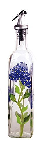 Grant Howard Hand Painted Square Cruet with Pourer, Blue Hydrangeas, 16 oz., Blue - Image 5