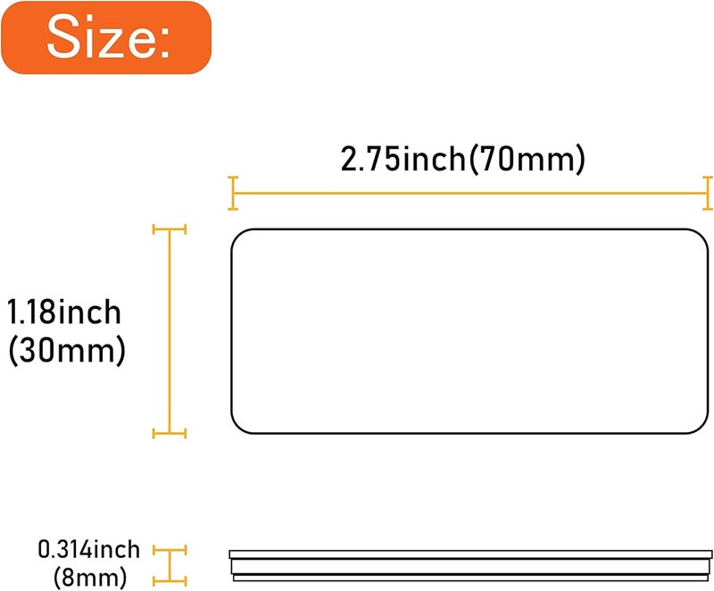 WELNENT E-Mark DOT 4A CCC 2pcs Rectangle Reflector Self Adhesive Stick on Trailer Driveway Mailbox (Clear) - Image 4