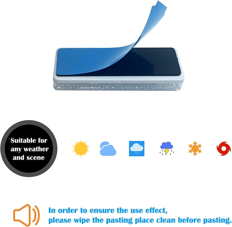 WELNENT E-Mark DOT 4A CCC 2pcs Rectangle Reflector Self Adhesive Stick on Trailer Driveway Mailbox (Clear) - Image 5