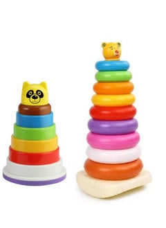 Nabhya Nabhya Rings Stacking Rings Educational Pre School (Multicolor) (Combo of Rack N Stack and Jumbo Ring)  - Image 1
