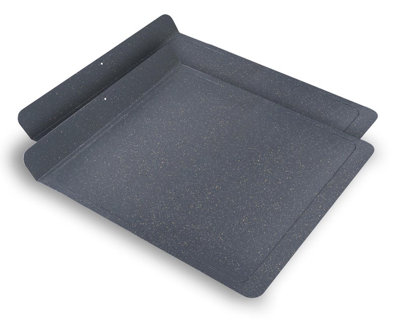 casaWare 2pc Large Flat Baking Cookie Sheet, 12.5 x 14-inch with a 1.5-inch Handle, Ceramic Non-Stick Coating (Silver Granite) - Image 4