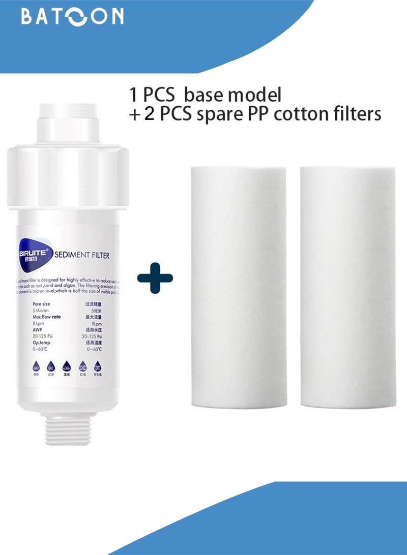 Batoon Shower head, shower filter, washing machine water filter, water softener, chlorine and fluoride removal shower filter, protects healthy skin, easy-to-install multi-purpose pre-filter (filter + 3 chlorine removal filter cartridges + washing machine connector) - Image 2
