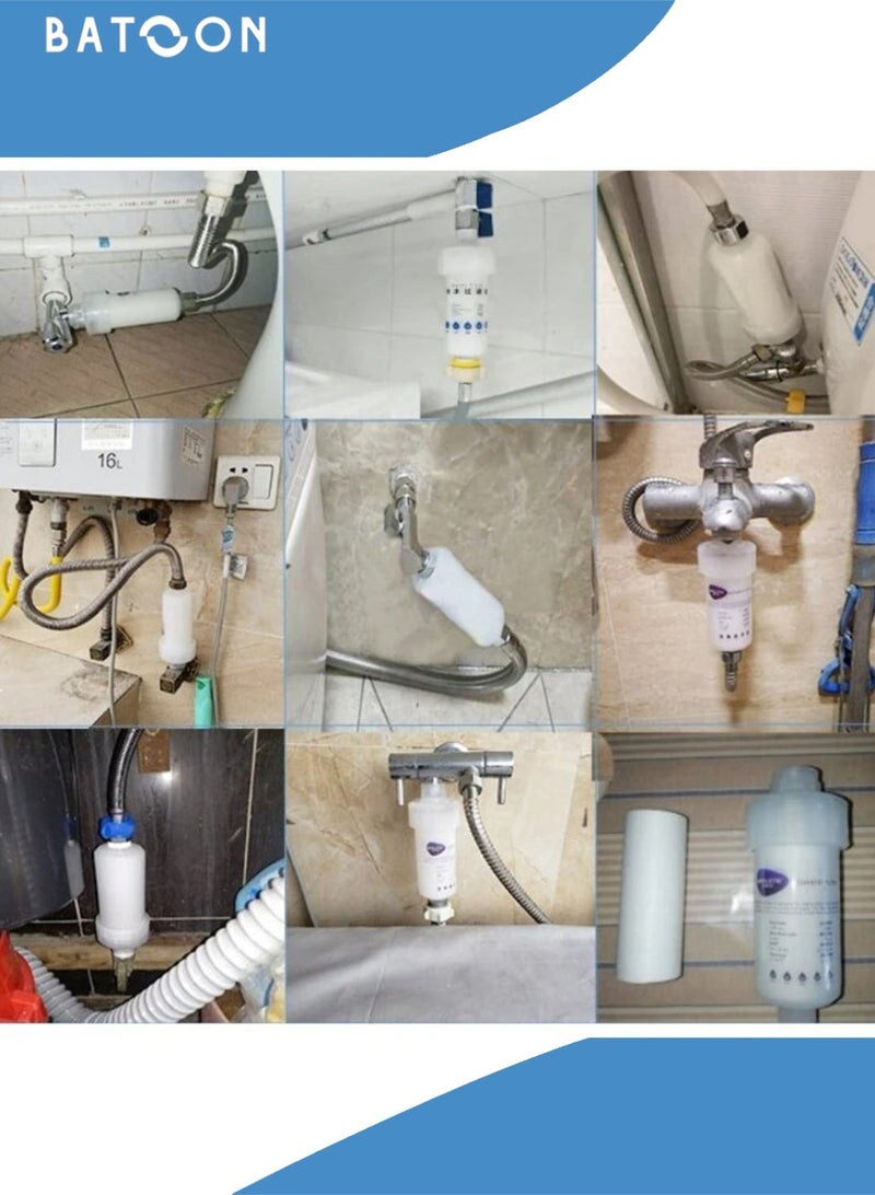 Batoon Shower head, shower filter, washing machine water filter, water softener, chlorine and fluoride removal shower filter, protects healthy skin, easy-to-install multi-purpose pre-filter (filter + 3 chlorine removal filter cartridges + washing machine connector) - Image 5