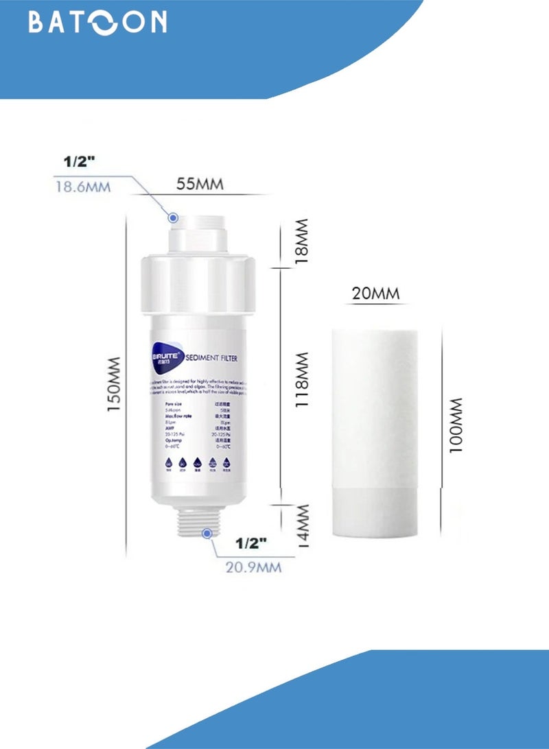 Batoon Shower head, shower filter, washing machine water filter, water softener, chlorine and fluoride removal shower filter, protects healthy skin, easy-to-install multi-purpose pre-filter (filter + 3 chlorine removal filter cartridges + washing machine connector) - Image 3