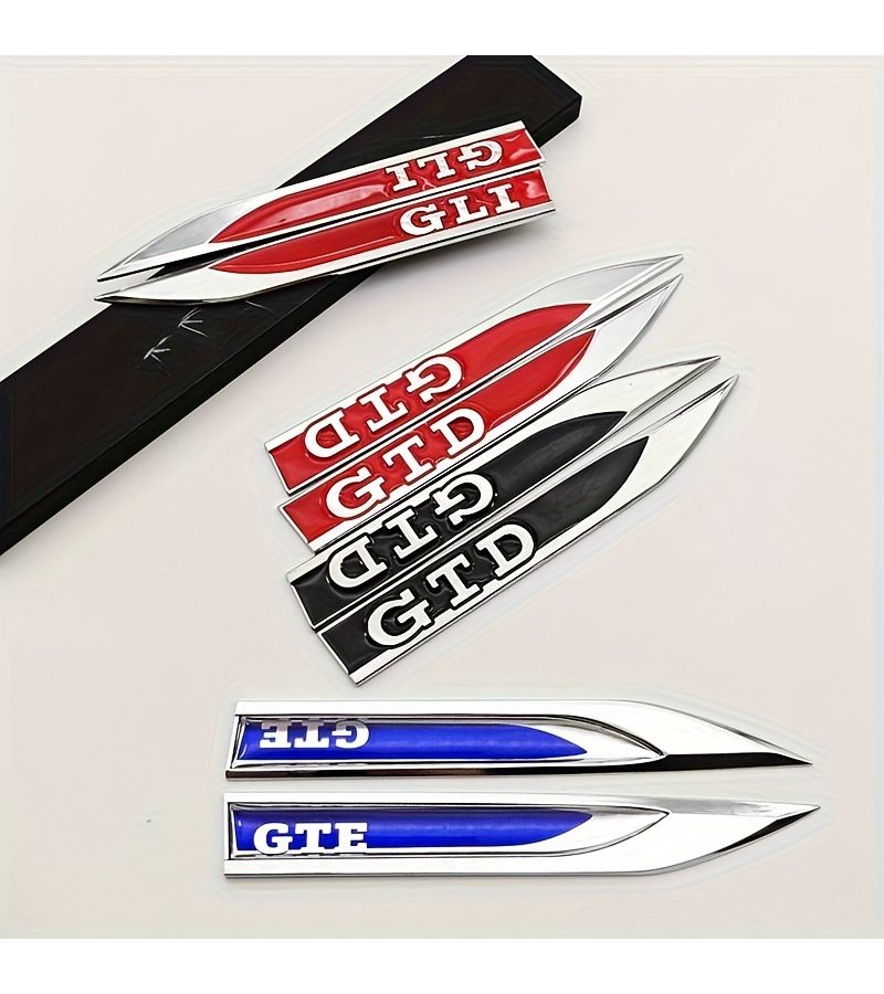 3D Metal Car Side Fender Sticker Badge Emblem Pair GLI Red Strong Adhesive Backing for Sedan Sports Car SUV Vehicle Decoration Modification Accessories - Image 3