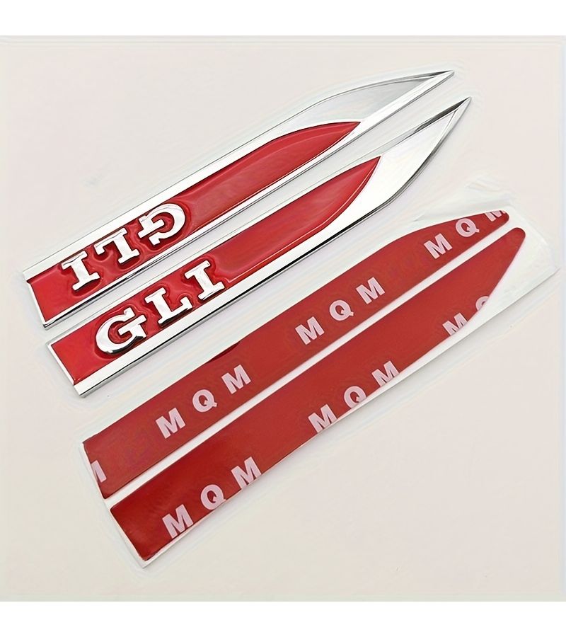3D Metal Car Side Fender Sticker Badge Emblem Pair GLI Red Strong Adhesive Backing for Sedan Sports Car SUV Vehicle Decoration Modification Accessories - Image 5