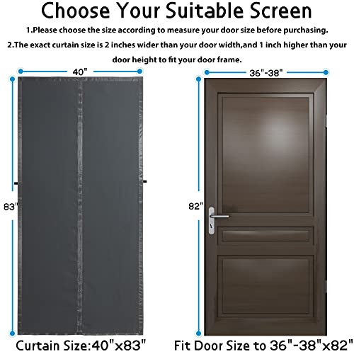 Mpmedo Magnetic Thermal Insulated Door Curtain,Thicker Layered Fabric Doorway Curtains,Temporary Door Insulation Cover Keep Warm Winter&Cool Summer,Dark Grey Fabric Window Insulation Kit for Winter - Image 4