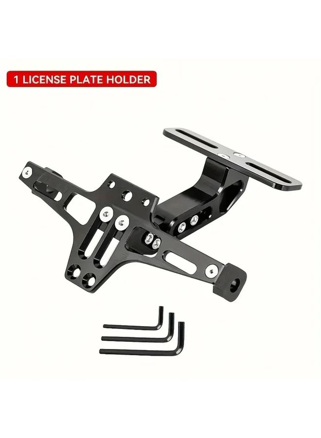 Black Aluminum Motorcycle Rear License Plate Bracket Universal Modification Part - Image 5