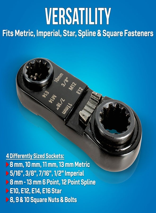 جونارد تولز مفتاح ربط جيبي PRW-813 من جونارد تولز - أداة يدوية بمقاس 8-13 مم مزودة بمقابس متعددة للصواميل المترية والإمبراطورية والنجمية والمربعة، صغيرة الحجم للمساحات الضيقة - Image 4