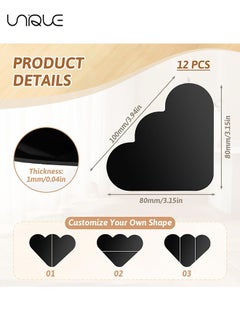 يونيك 12PCS سحابة البساط منصات الشريط ملصقات، عدم الانزلاق قابل للغسل البساط الشريط قبضة ركن السجاد، المزدوج على الوجهين عدم الانزلاق البساط الشريط ملصق منطقة البساط الوسادة للأرضيات الصلبة الداخلية والبلاط  - Image 2