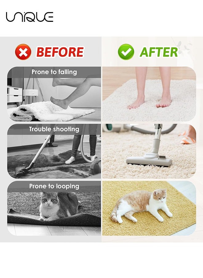 Unique - 12PCS Cloud Rug Pads Tape Stickers, Non Slip Washable Rug Tape Grip Carpet Corner, Dual Sided Non-Slip Rug Tape Sticker Area Rug Pad for Indoor Hardwood Floor and Tiles - Image 1