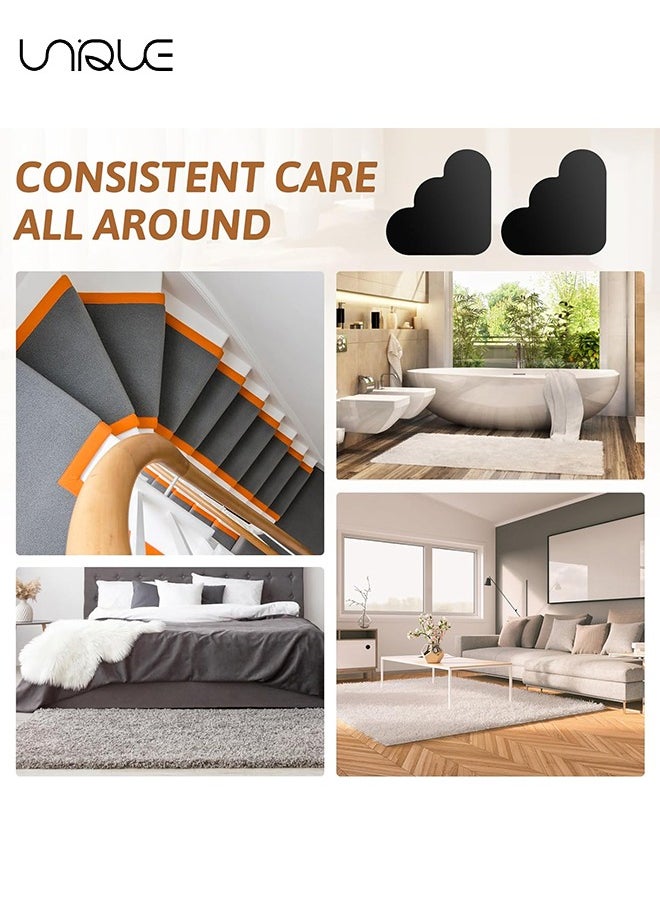 Unique - 12PCS Cloud Rug Pads Tape Stickers, Non Slip Washable Rug Tape Grip Carpet Corner, Dual Sided Non-Slip Rug Tape Sticker Area Rug Pad for Indoor Hardwood Floor and Tiles - Image 1