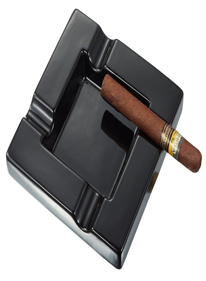 Visol Renner Black Ceramic Cigar Ashtray - Image 2