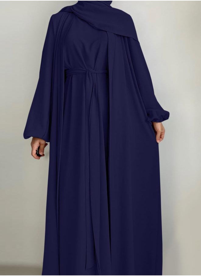 Take Two Take Two Women Solid Long Sleeve Front Open Abaya with Inner Dress  - Image 5