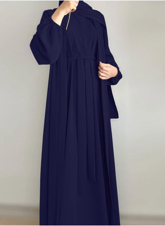 Take Two Take Two Women Solid Long Sleeve Front Open Abaya with Inner Dress  - Image 4