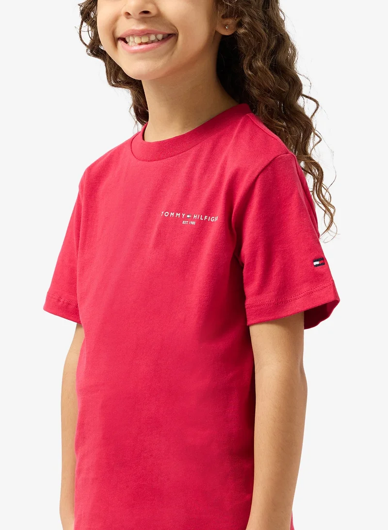 TOMMY HILFIGER  Kids Mini Corp Crew Neck T-Shirt for Women | Best Price UAE