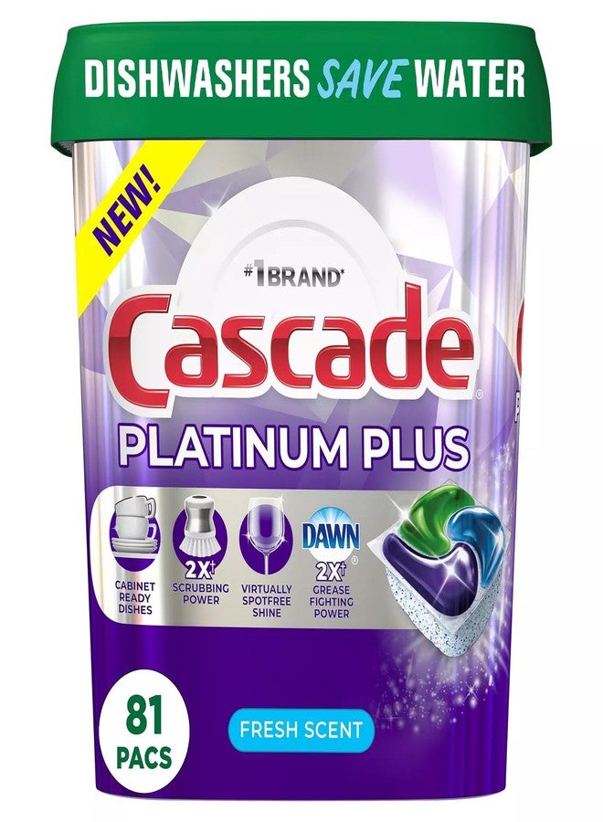 Cascade كبسولات منظف الصحون كاسكيد بلاتينيوم بلس، رائحة منعشة (81 حبة) - Image 4