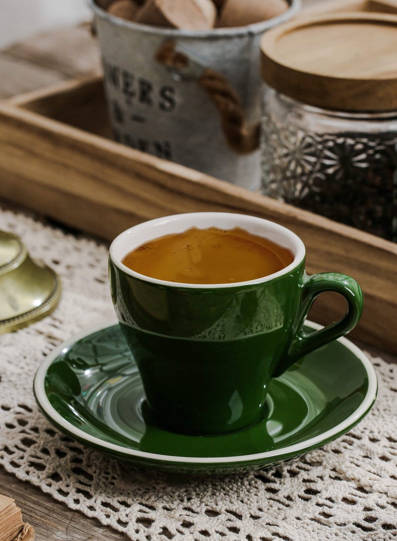 Shuer Ceramic Coffee Cup, Espresso Coffee Cup，Cup and Saucer Set Suitable for Home Office Restaurant Gifts Garden Party Home Afternoon Tea Set - Image 1
