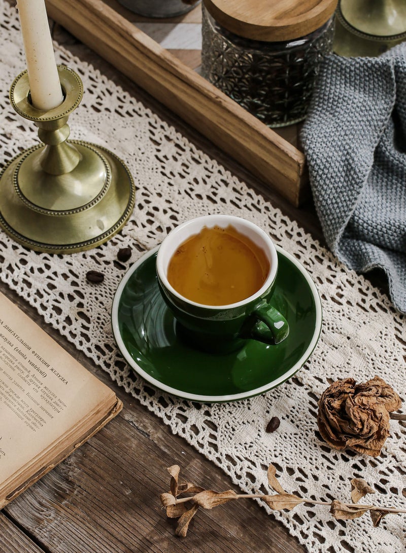Shuer Ceramic Coffee Cup, Espresso Coffee Cup，Cup and Saucer Set Suitable for Home Office Restaurant Gifts Garden Party Home Afternoon Tea Set - Image 2