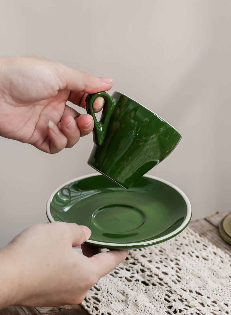 Shuer Ceramic Coffee Cup, Espresso Coffee Cup，Cup and Saucer Set Suitable for Home Office Restaurant Gifts Garden Party Home Afternoon Tea Set - Image 4