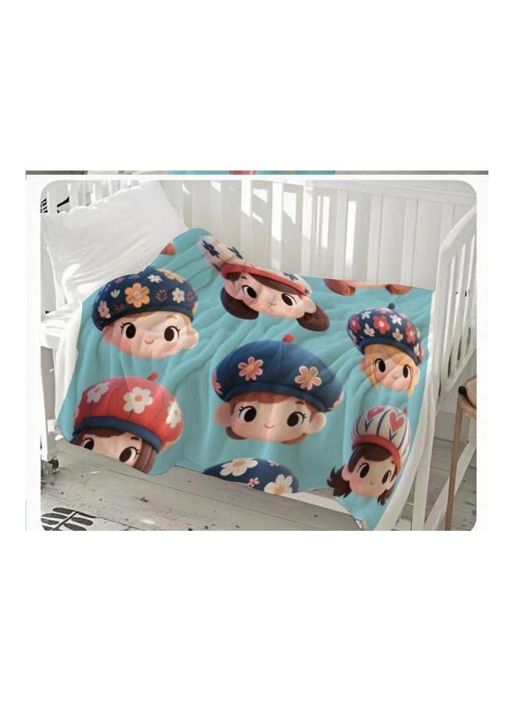 عام بطانية رقيقة من الفانيلا الكرتونية للأطفال أو الطلاب (دافئة ومريحة ومناسبة للنوم والألعاب) 100 سم * 150 سم - 917 - Image 1