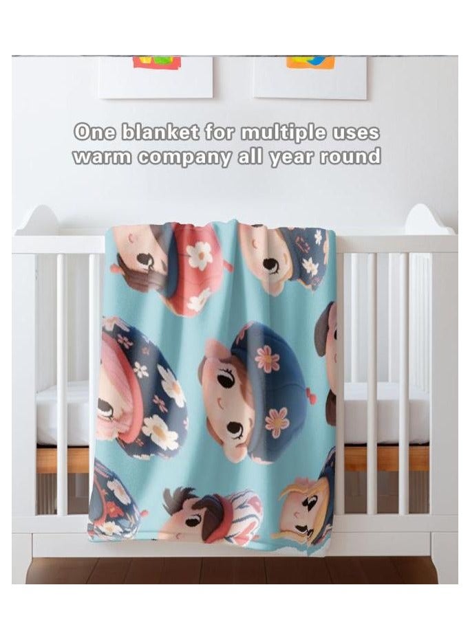 عام بطانية رقيقة من الفانيلا الكرتونية للأطفال أو الطلاب (دافئة ومريحة ومناسبة للنوم والألعاب) 100 سم * 150 سم - 917 - Image 5