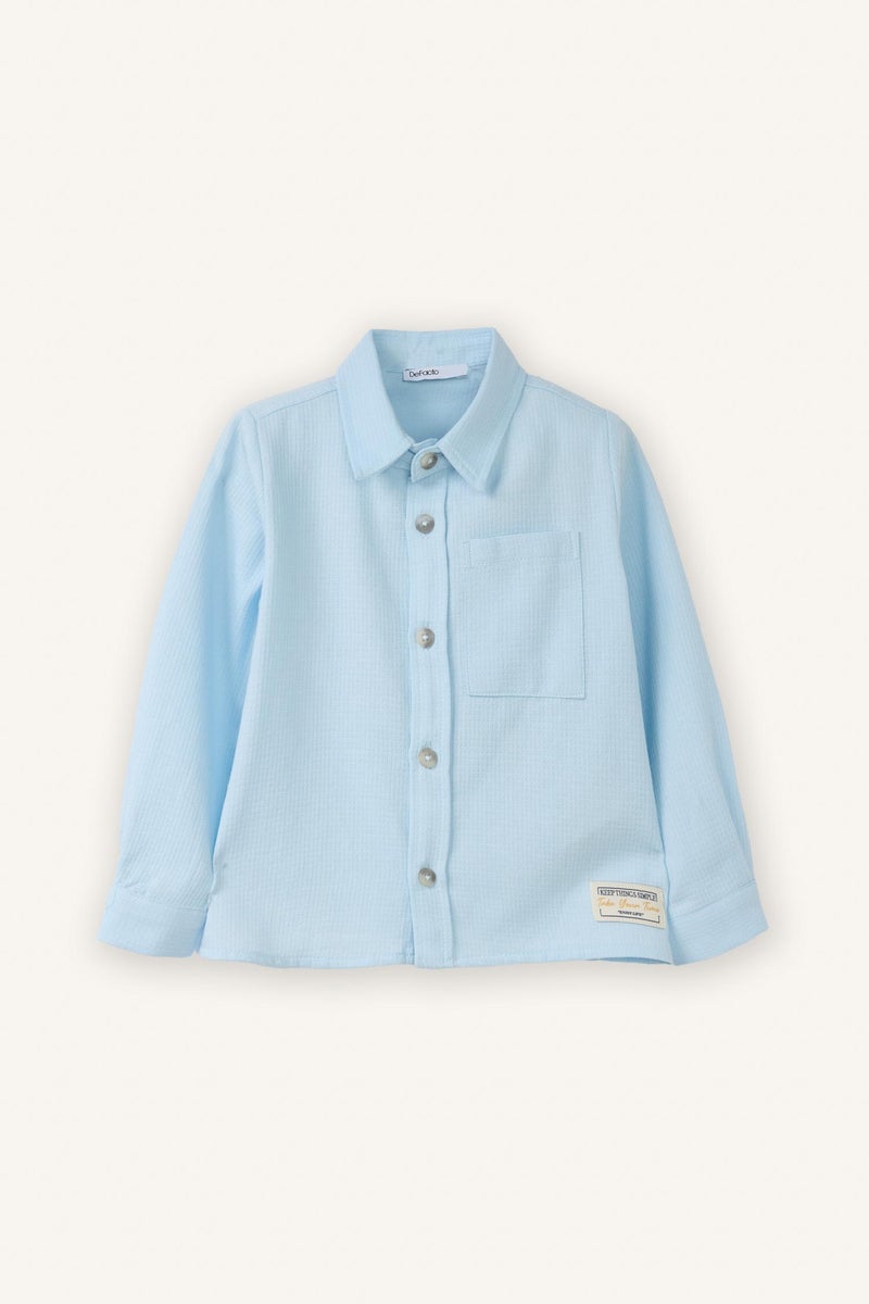 ديفاكتو قميص اولادي كم طويل قطن قصة عادية - Image 2