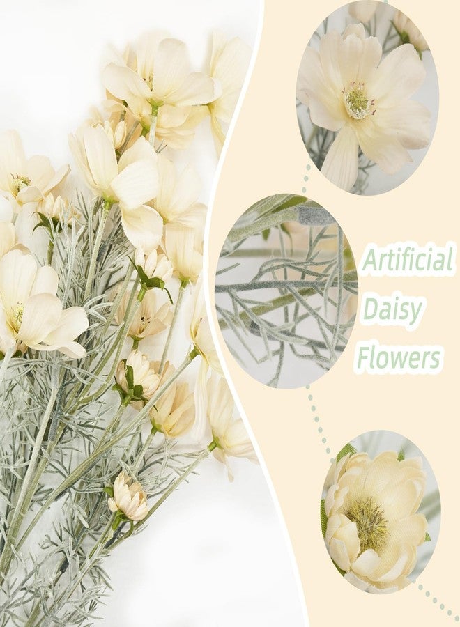 Giftmeet Artificial Flowers Calliopsis Silk Flower Arrangements, 4 Bunches Long Stem Cosmos Plastic Flowers for Vase, 23.6 Inch Wildflowers Artificial Flowers Bulk for Decor, Wedding Centerpieces (Champagne) - Image 3