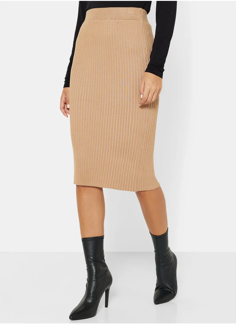 فيرو مودا Ribbed Bodycon Midi Skirt