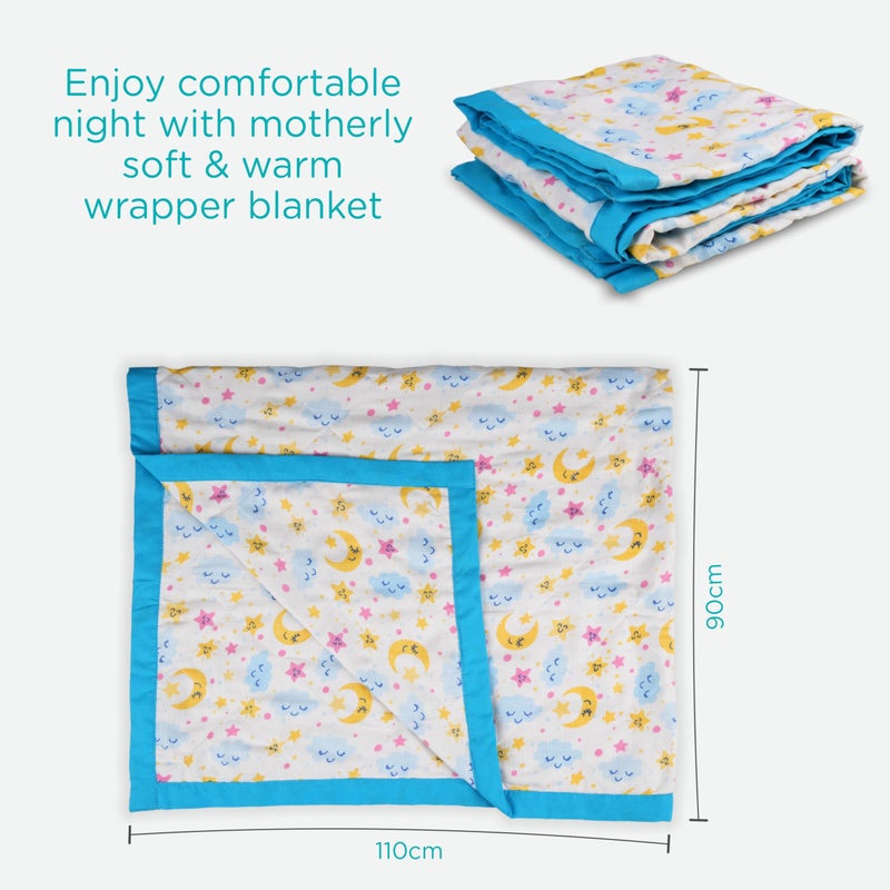 Motherly Organic Cotton Blanket Quilted Design Reversible Stroller Cover for Newborn Baby & Toddler, Breathable Soft All Season/All Weather AC Blanket for Infant, Crib Mattres (110x90 cm, 0-24 Month) - Image 5