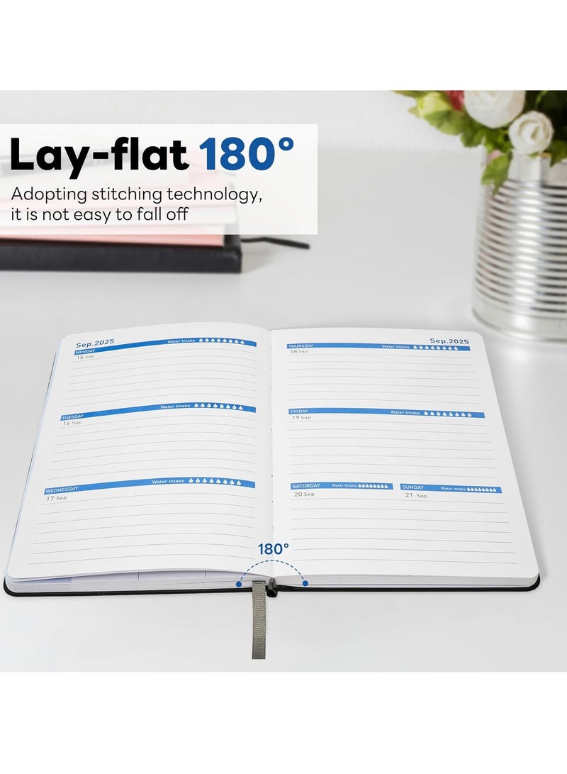 Arabest Planner Notebook 2025-2026, Academic Calendar 18 Month Planner from Jan 2025 to Jun 2026, 8.2" x 5.7" Agenda Book Planner, Hardcover Leather Teacher Student Planner Perfect for School or Office - Image 4