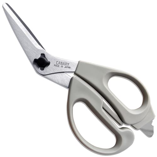 CANARY Japanese Kitchen Shears with Cutter 7.5" Offset Angled Blade, Made in JAPAN, Dishwasher Safe Come Apart Blade, All-Purpose Detachable Kitchen Scissors, Rust Proof Japanese Stainless Steel, Gray - Image 1
