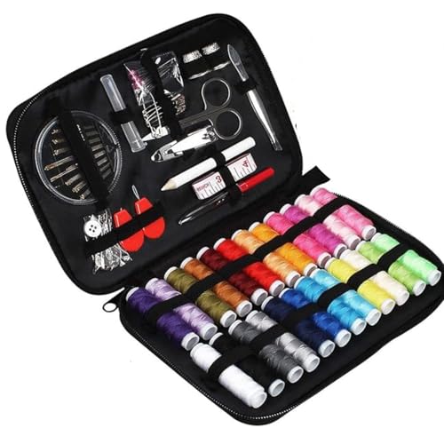 TASMAX Sewing Kit Box for Home Use with Needle and Thread Box Set for Sewing Machine 130 pcs Stitching kit Contains Thread of 100m Mending Sewing kit for Home Tailoring Scissors Thimble Tape Measure - Image 1