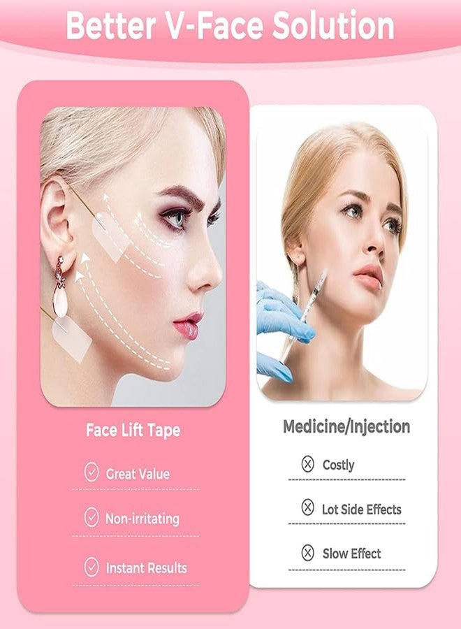HIDOVETEC Face Lift Tape Invisible 60Pcs with 8 ropes,Face Tape Lifting Invisible with String, Bands,Face Lifter Tape for Makeup,Lifting Sagging Skin,Wrinkles,Neck,Eyes and Brows,Double Chin,Anti-Wrinkle - Image 4