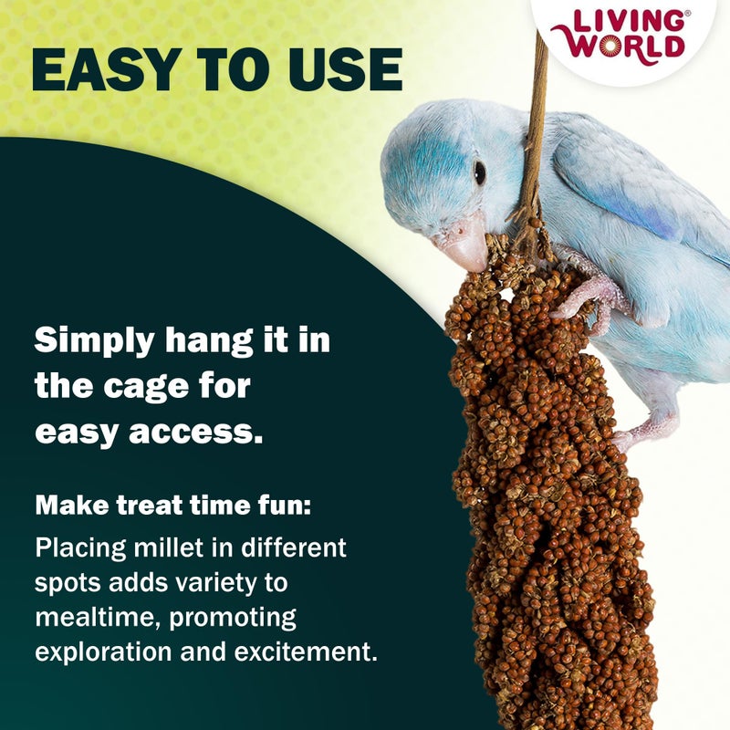 Living World - Millet Spray for Birds, 3.5 Oz - Premium Treat for Budgies, Canaries, Finches, Cockatiels and Other Pet Birds - Image 5