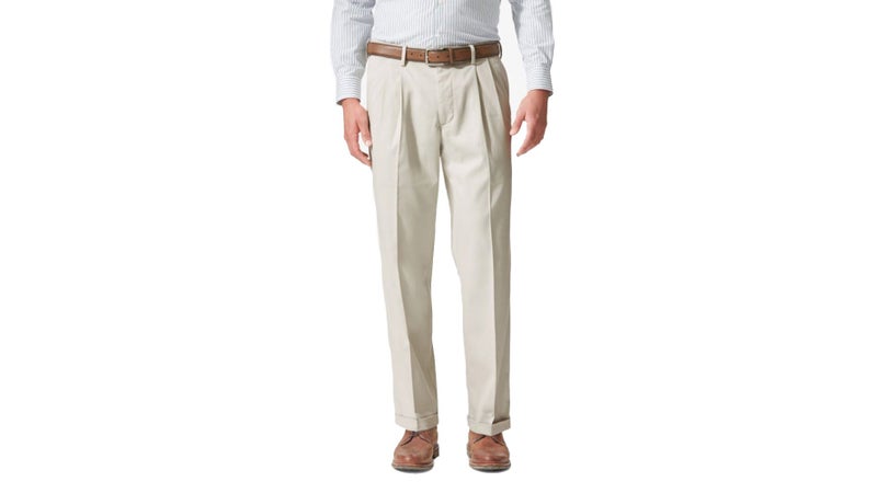 Dockers Men's Relaxed Fit Comfort Khaki Pants - Pleated, Porcelain Khaki, 38W x 30L - Image 1