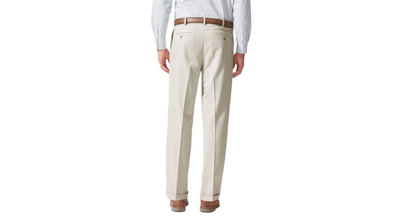 Dockers Men's Relaxed Fit Comfort Khaki Pants - Pleated, Porcelain Khaki, 38W x 30L - Image 3