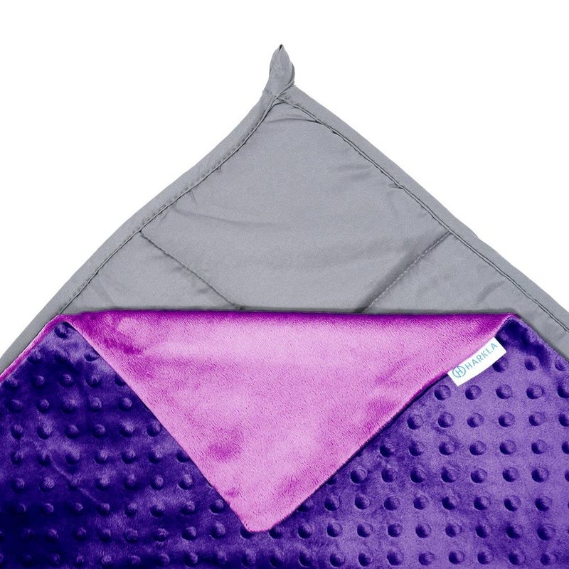 Harkla Kids Weighted Blanket  5lb Bamboo Cooling Weighted Blanket for Kids  Washable Minky Cover and Glass Beads Filled Weighted Inner  Designed for Sensory Seekers Weighing 30lb to 40lb