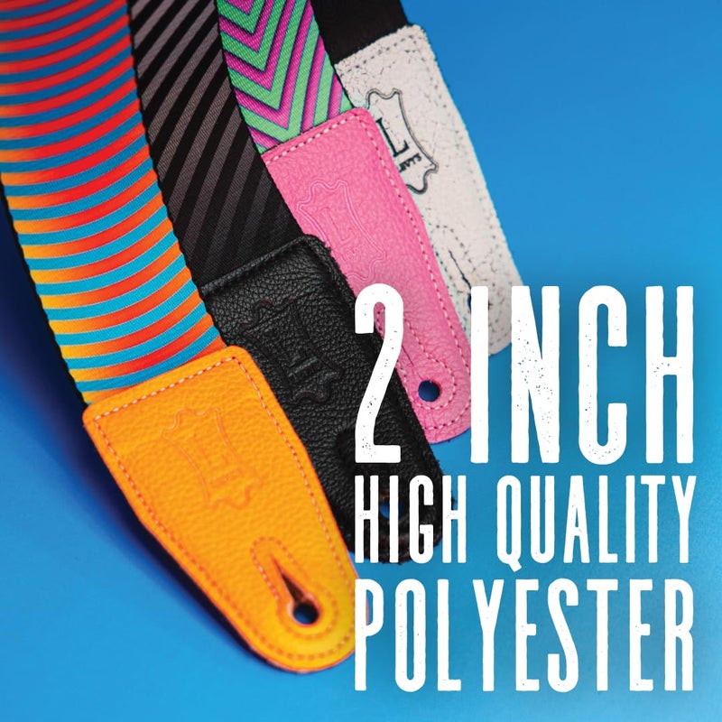 Levy's Leathers Optical Illusion Series 2" Polyester Guitar Strap with Tri-Glide Adjustment, Hot Pink Distortion Design (MP2OI-004) - Image 4