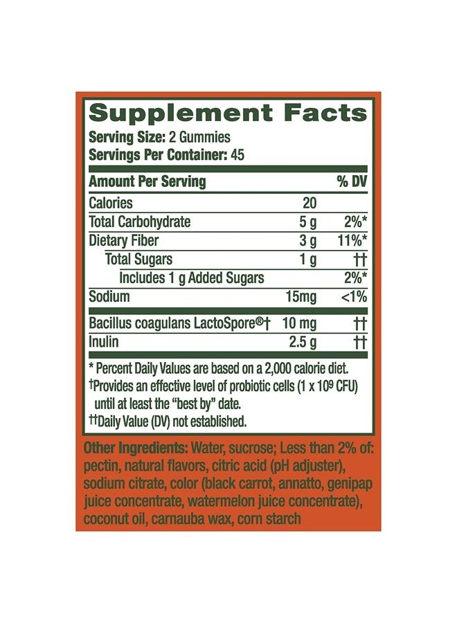 Align DualBiotic, Prebiotic + Probiotic for Women and Men, Help Nourish and Add Good Bacteria for Digestive Support, Natural Fruit Flavors, 90 Gummies - Image 2