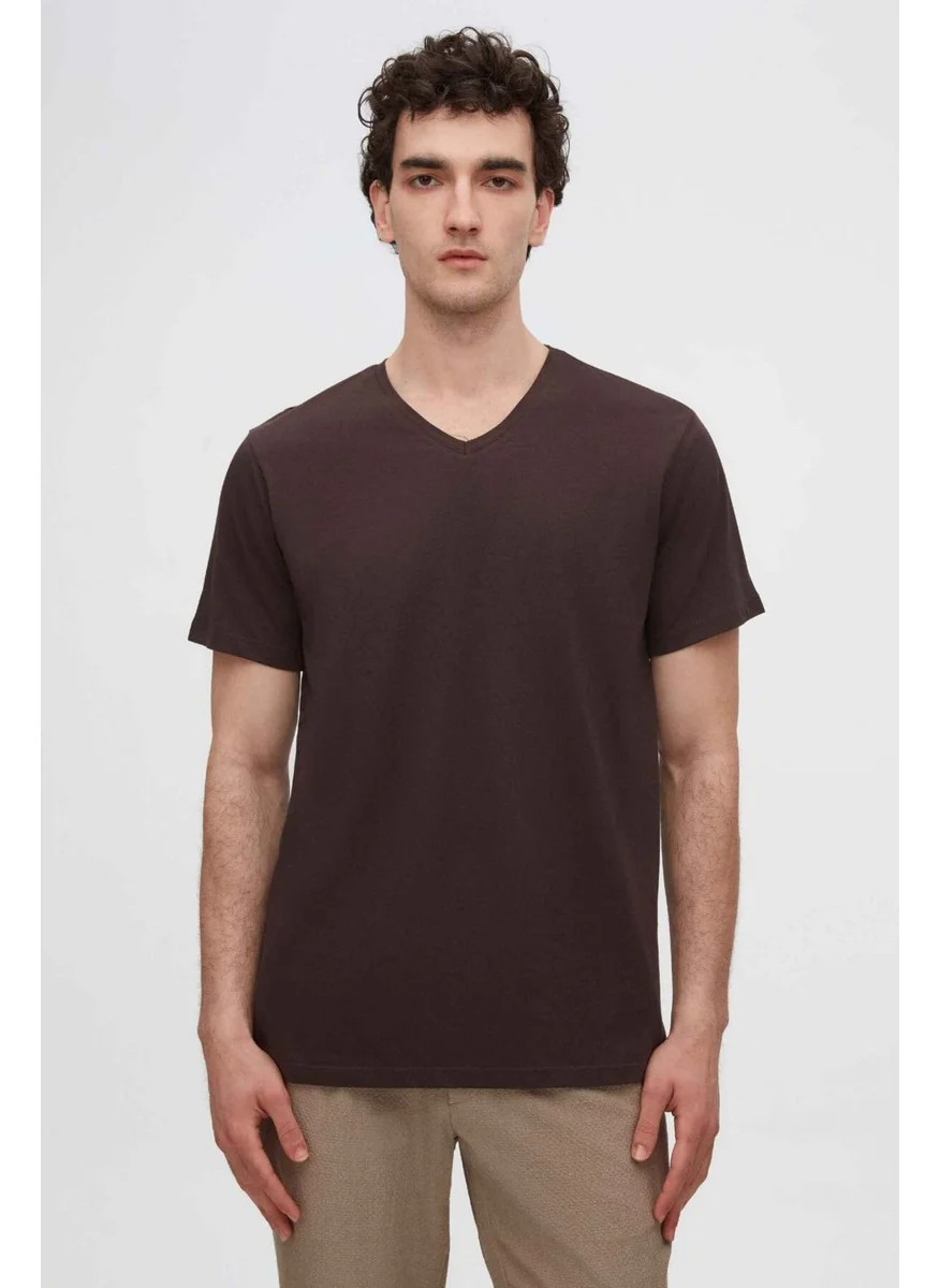 D'S DAMAT D'S Groom Brown 100% Cotton T-Shirt 4HC141996755M