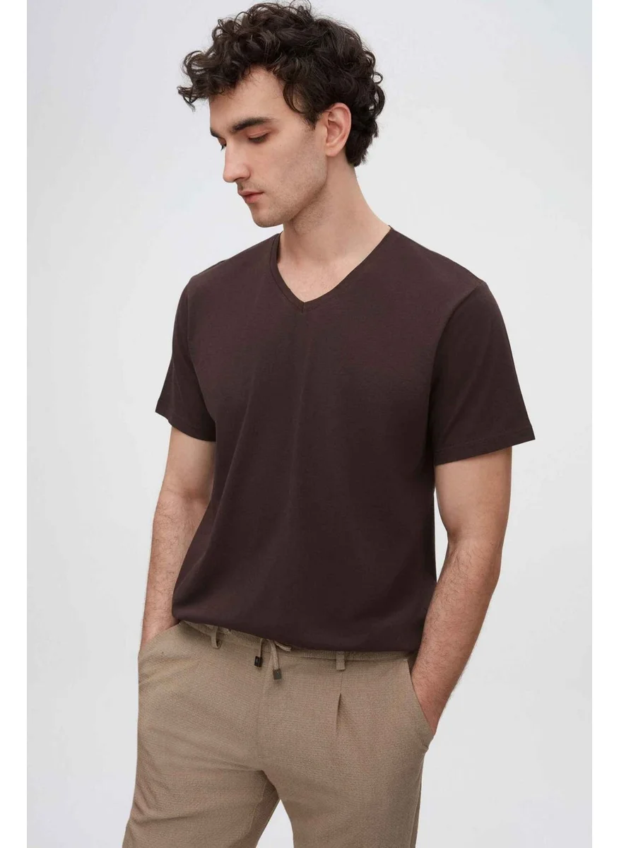 D'S DAMAT D'S Groom Brown 100% Cotton T-Shirt 4HC141996755M