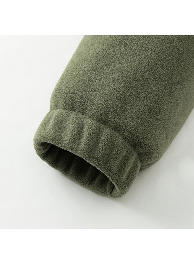 Geniolamode Men's Jacket, Winter Fleece-lined Thickened Double-sided Polar Fleece Warm Stand-collar Coat For Men, Brown-green, 2XL - Image 3