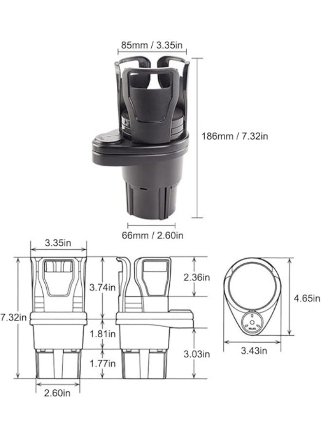Generic Rotating & Expandable Car Cup Holder – Multi-Functional Drink Organizer - Image 5
