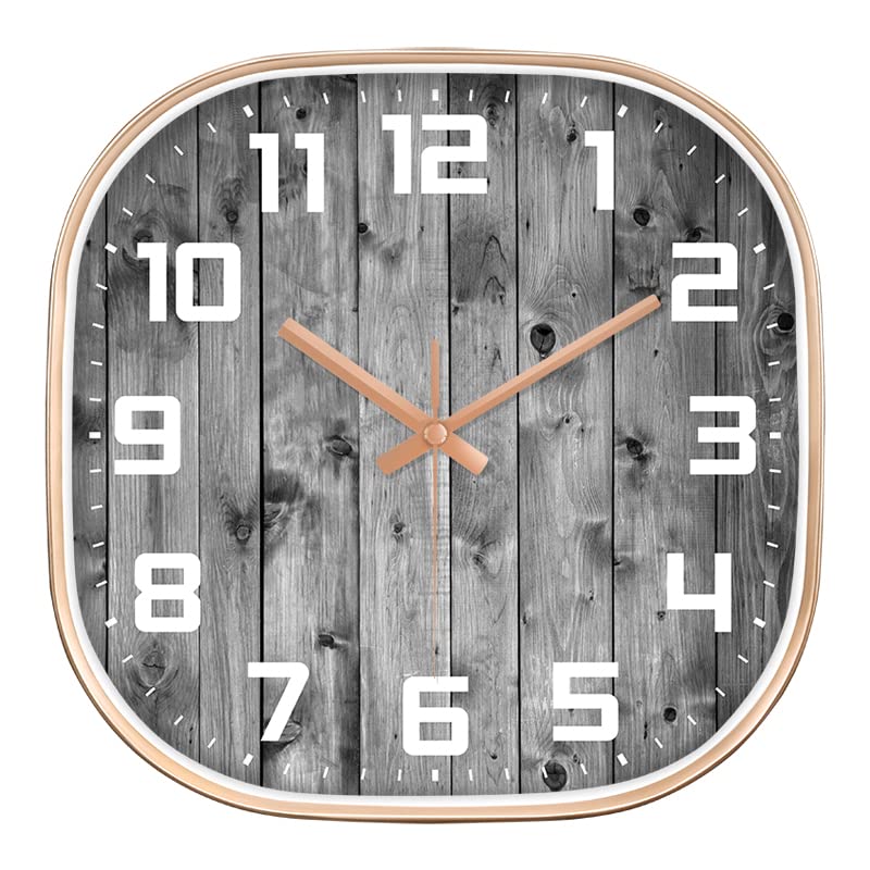 STAR WORK Quartz 12 Inches Premium Wall Clock for Home Stylish Latest Modern Design | Non Ticking Silent Wall Clock - Zero Sound & Disturbance Analog Clock (Oak Wooden Square) - Image 1